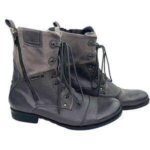 J75 Jump Mens 13 Trooper 3 Combat Tactical Boots Gray Military Biker Grunge Zip